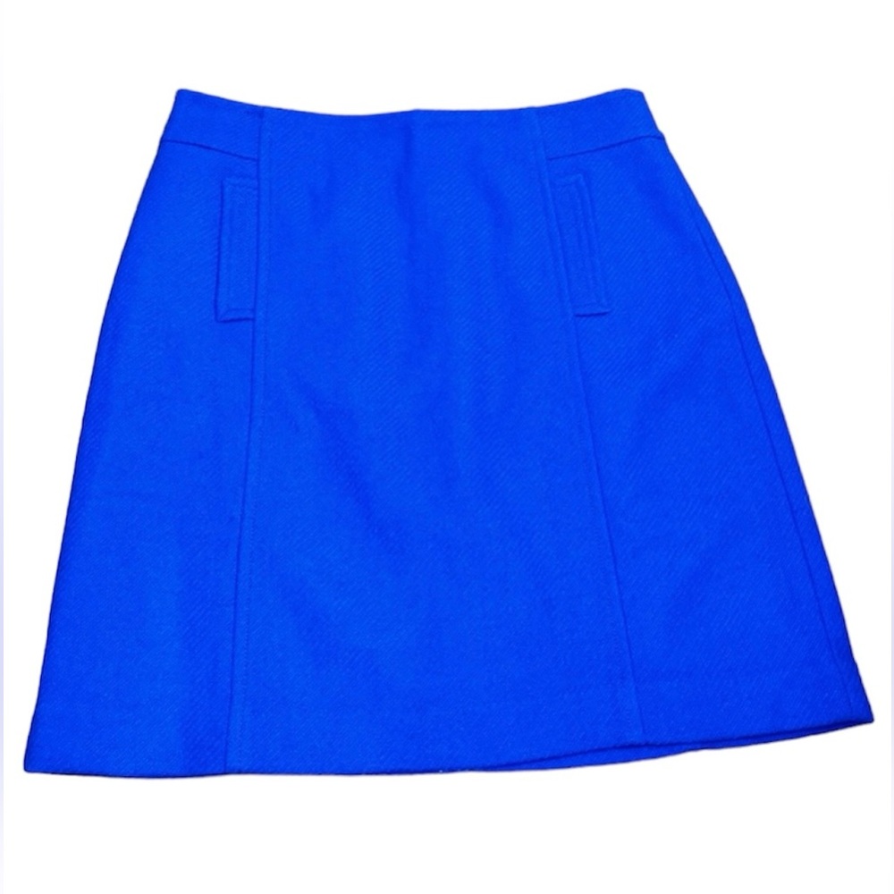 TALBOTS Women's Wool A-Line Skirt Royal Blue Professional Office Mini Academia 6